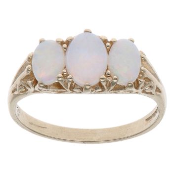 9ct Yellow Gold Opal Three Stone Ring