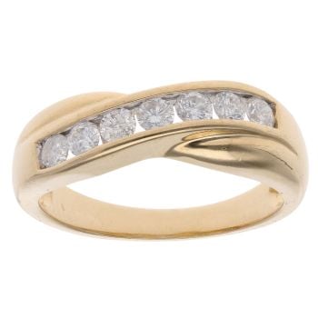 18ct Yellow Gold 0.50ct Brilliant Cut Diamond Crossover Ring