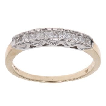 9ct Yellow Gold 0.25ct Princess Cut Diamond Eternity Ring