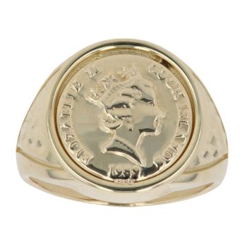 9ct Yellow Gold Coin Fancy Ring