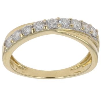 18ct Yellow Gold 0.50ct Brilliant Cut Diamond Crossover Ring