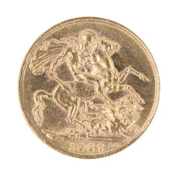 1927 George V Large Head South Africa Full Sovereign Coin