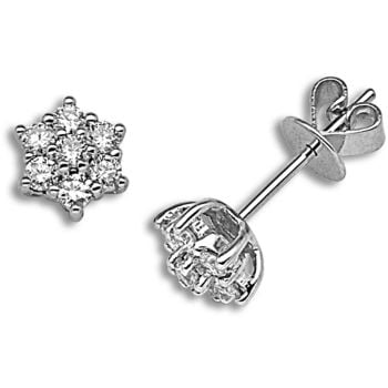 18 Carat White Gold 50pts Diamond Earrings