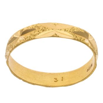 22ct Yellow Gold Diamond Cut 3.7mm Wedding Band