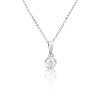 9ct White Gold Illusion 0.12ct Lab Grown Diamond Pendant