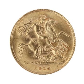 1914 George V Half Sovereign Coin