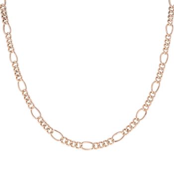 9ct Rose Gold Plain Figaro Chain 18"
