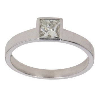 Platinum 0.50ct Princess Cut Diamond Solitaire Ring