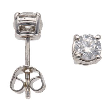 18ct White Gold 0.80ct Brilliant Cut Diamond Stud Earrings