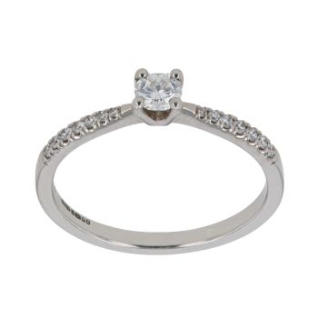 9ct White Gold 0.50ct Brilliant Cut Lab Grown Diamond Solitaire Ring
