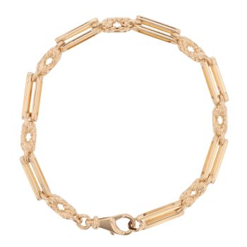 9ct Yellow Gold Bar And Knots Fancy Bracelet 7.5"