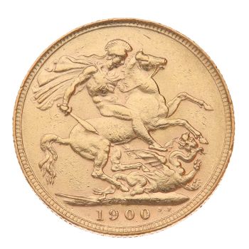 1900 Victoria Old Head Australia Full Sovereign Coin