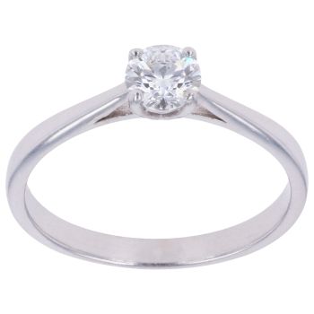 9ct White Gold 0.40ct Brilliant Cut Lab Grown Diamond Solitaire Ring