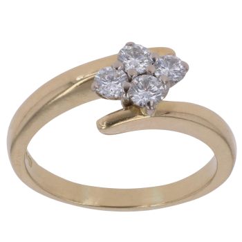 18ct Yellow Gold 0.45ct Brilliant Cut Diamond Cluster Ring