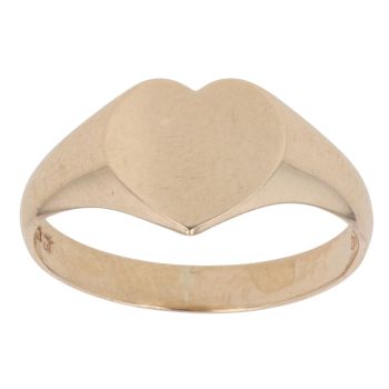 9ct Yellow Gold Heart Signet Ring