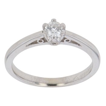 9ct White Gold 0.20ct Brilliant Cut Diamond Solitaire Ring