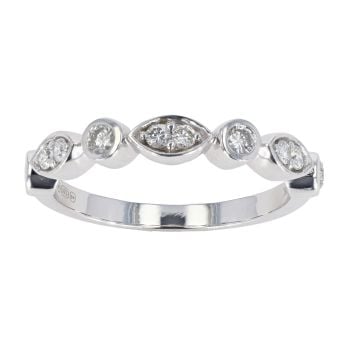9ct White Gold Diamond Half Eternity Ring by Anya Belle