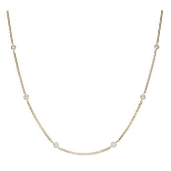 Silver Gold Plated Cubic Zirconia Chain 16"