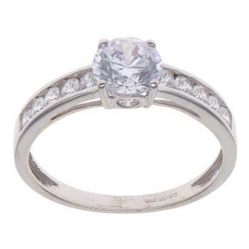 9ct White Gold Cubic Zirconia Single Stone Ring