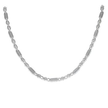 Silver Stars and Bars Chain 16" By Icesia