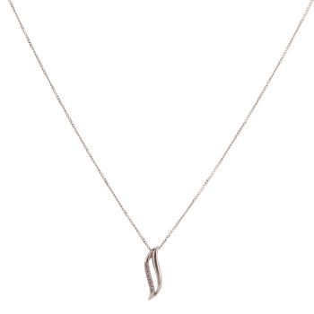 9ct White Gold 0.05ct Diamond Fancy Pendant and Chain 18"