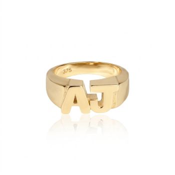 9ct Yellow Gold Personalised Initial Polished Ring