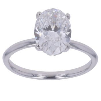Platinum 2.03ct Oval Cut Lab Grown Diamond Solitaire Ring