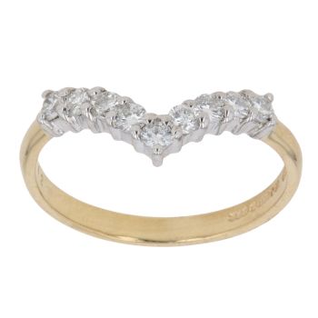 18ct Yellow Gold 0.42ct Brilliant Cut Diamond Wishbone Ring