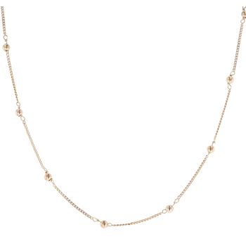 9ct Yellow Gold Bead Curb Chain 16"