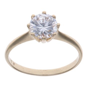 9ct Yellow Gold Cubic Zirconia Single Stone Ring