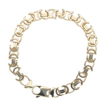 9ct Yellow Gold Flat Byzantine Bracelet 8"