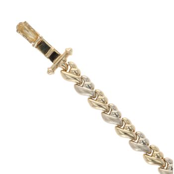 14ct Yellow and White Gold Fancy Bracelet 8"