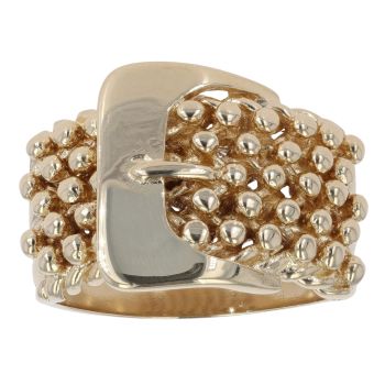 9ct Yellow Gold Five Row Keeper Buckle Ring