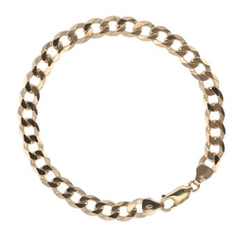 9ct Yellow Gold Curb Bracelet 8"