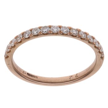 18ct Rose Gold 0.45ct Brilliant Cut Half Eternity Ring