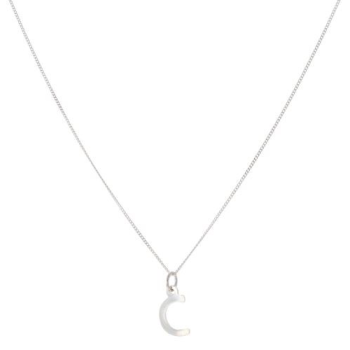 Silver Personalised Block Initial Pendant and Chain