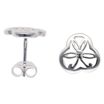 Silver Cut Out Fancy Stud Earrings By Icesia