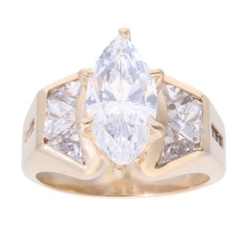 14ct Yellow Gold Cubic Zirconia Marquise Ring