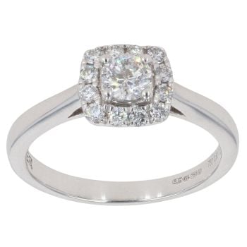 18ct White Gold 0.50ct Brilliant Cut Diamond Cluster Ring