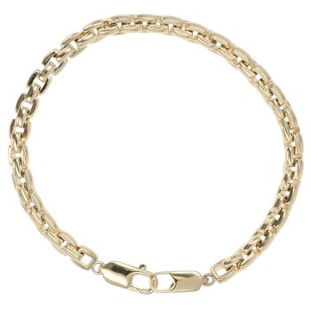 14ct Yellow Gold Square Belcher Bracelet 8.5"