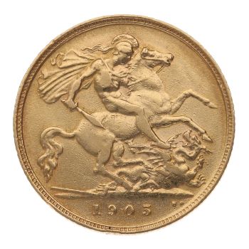 1905 Edward VII UK Half Sovereign Coin