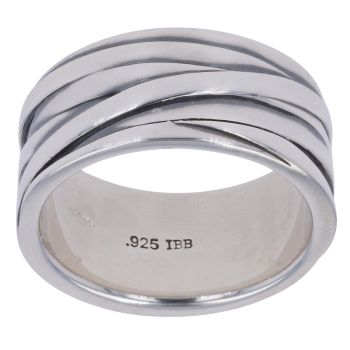 Silver Oxidised Band Signet Ring By Icesia