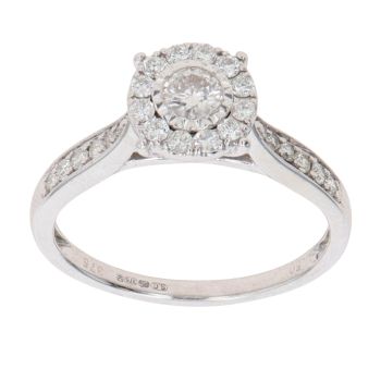 9ct White Gold 0.50ct Brilliant Cut Diamond Cluster Ring