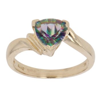 14ct Yellow Gold Mystic Topaz Single Stone Ring