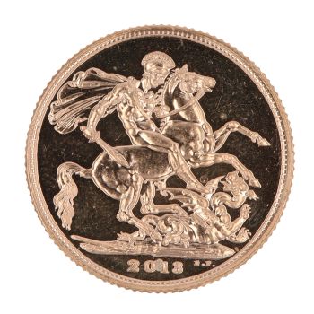 2013 Elizabeth II Fourth Portrait UK Full Sovereign Coin