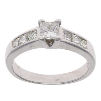 14ct White Gold 0.75ct Princess Cut Diamond Solitaire Ring