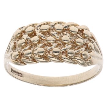 9ct Yellow Gold Three Row Keeper Ring