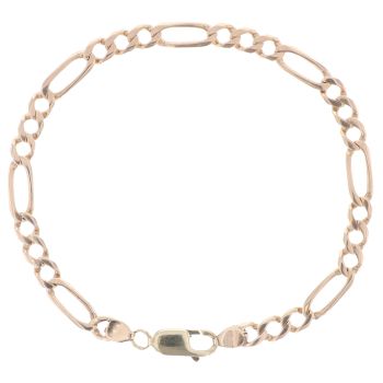 9ct Yellow Gold Figaro Bracelet 7.5"