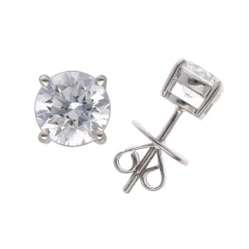 9ct White Gold 1.70ct Lab Grown Diamond Solitaire Stud Earrings