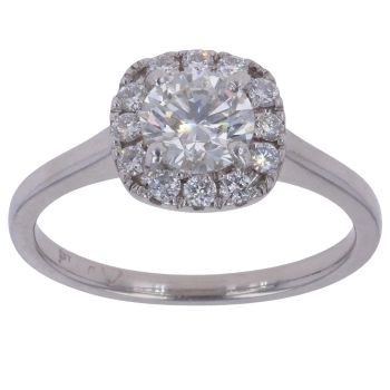 Platinum 0.90ct Brilliant Cut Diamond Cluster Ring